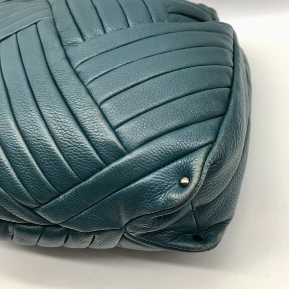 Kenneth Cole Blue Quilted Leather Hobo Bag - Picture 8 of 11